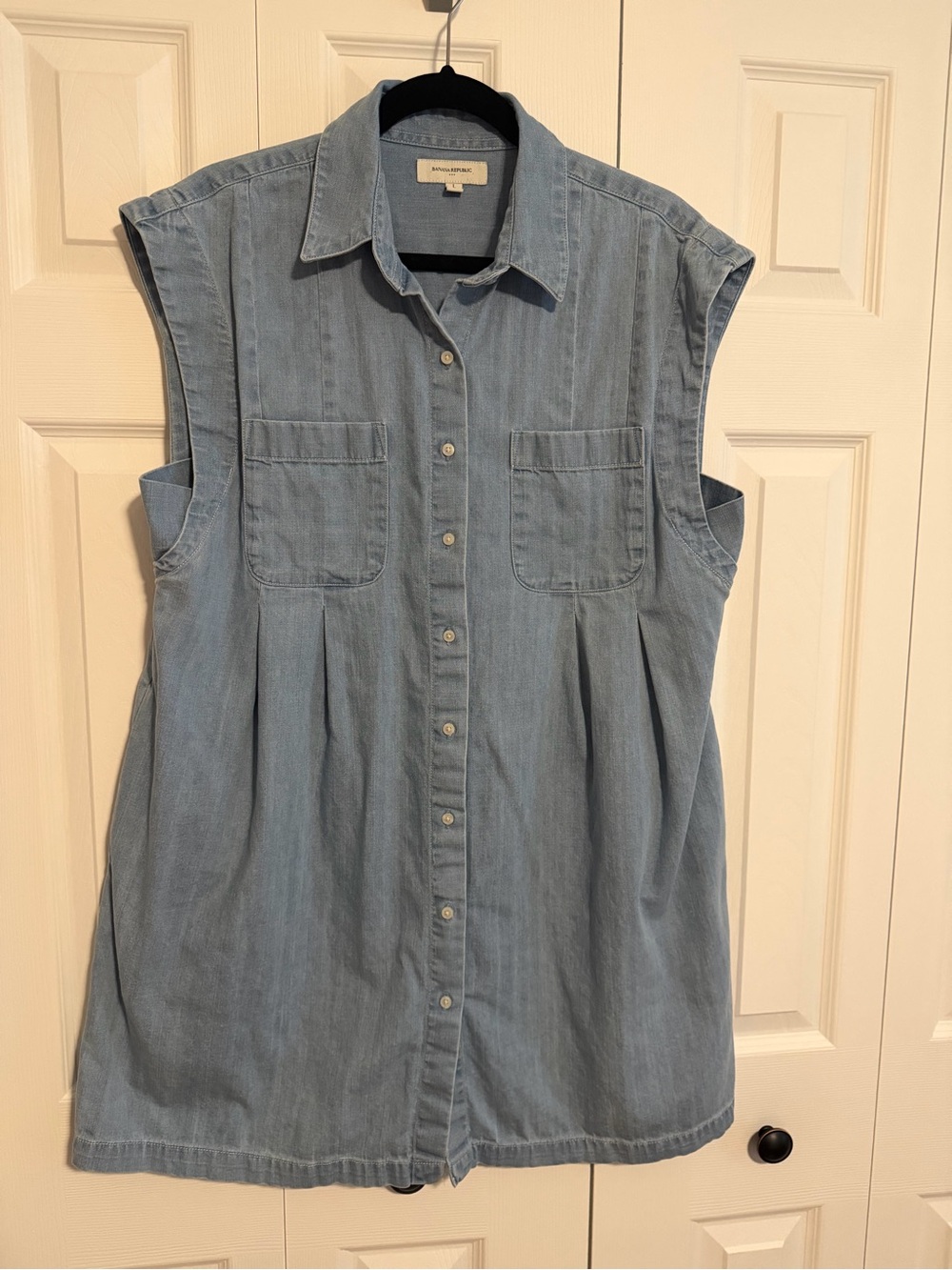 Banana Republic Factory Light Blue Denim Shirt Dress